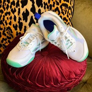 White and Mint Athletic Sneakers